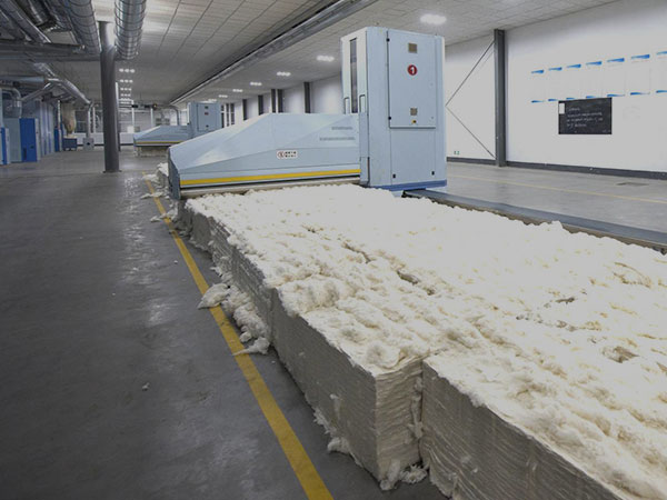 經緯青島宏大集團的清梳聯生產線及烏斯特異纖機